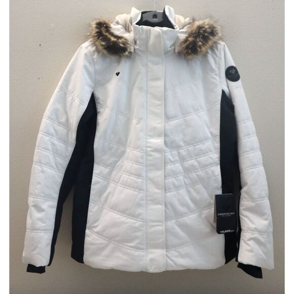 Obermeyer Women's Sz 14 White Tuscany II Insulated Winter Puffer Jacket - Picture 1 of 16